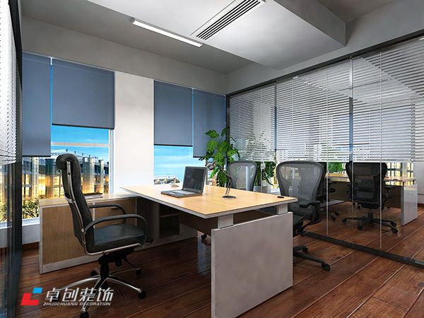 蔚藍商務(wù)港經(jīng)理室辦公室裝修設(shè)計效果圖