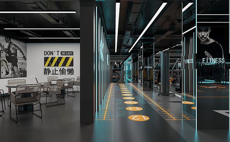 合肥健身房裝修設計效果圖，時尚健身房裝修風格